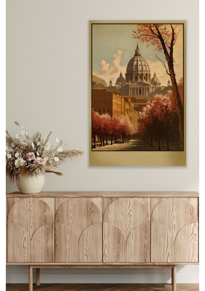 Retro Italya Temalı No:4 18X27 Mdf Ahşap Poster Tablo