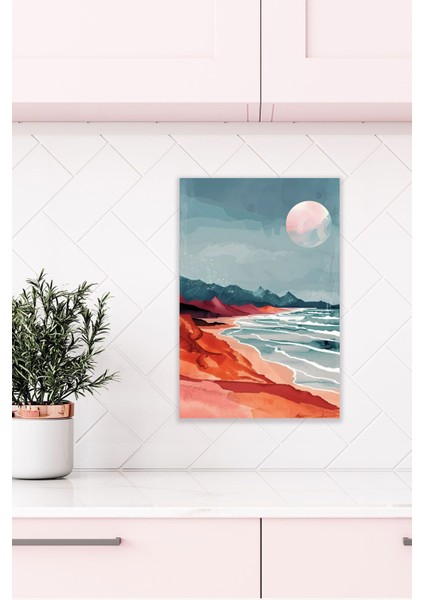 Yağlı Boya Görünümlü Retro Manzara Temalı No:16 18X27 Mdf Ahşap Poster Tablo