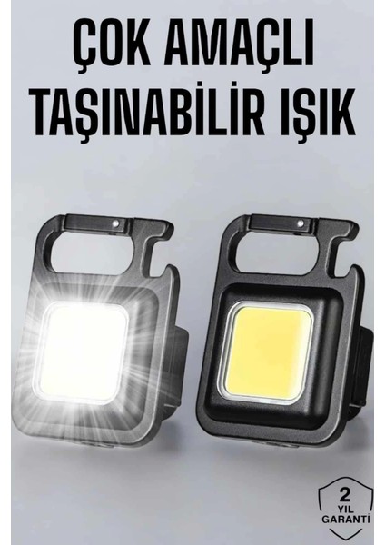 Anahtarlık Çok Amaçlı Mıknatıslı Taşınabilir Işık LED Şarjlı