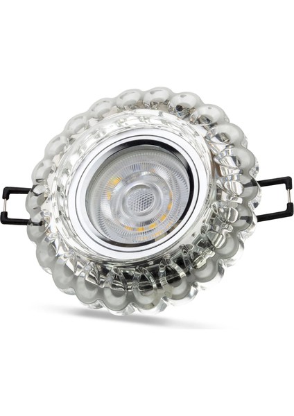 Noas YL65 1667 Geras LED Çerçeveli 4000K Kristal Cam Spot Kasa - Priz ve Anahtar Için Uyumlu Çerçeve