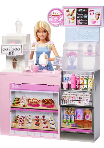 HXN94 Barbie Kahve Dükkanı Oyun Seti