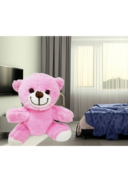 Pembe Peluş Oyuncak Ayıcık 25 cm Sevimli Yumuşak Oyuncak Kız Çocuk Hediye Dekor Ürünü Peluş Oyuncak