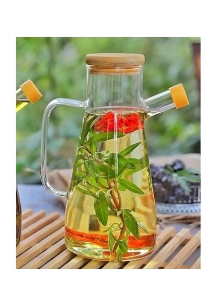 Borosilikat Cam Yağdanlık 900 ml Bambu Kapaklı Sızdırmaz Isıya Dayanıklı Zeytinyağı Sıvı Yağ Saklama fiyatları
