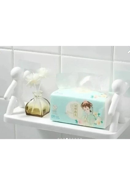 Insan Figürlü Yapışkanlı Duvar Rafı Çok Amaçlı Dekoratif Raf Banyo & Mutfak Organizer Pratik Raf modelleri