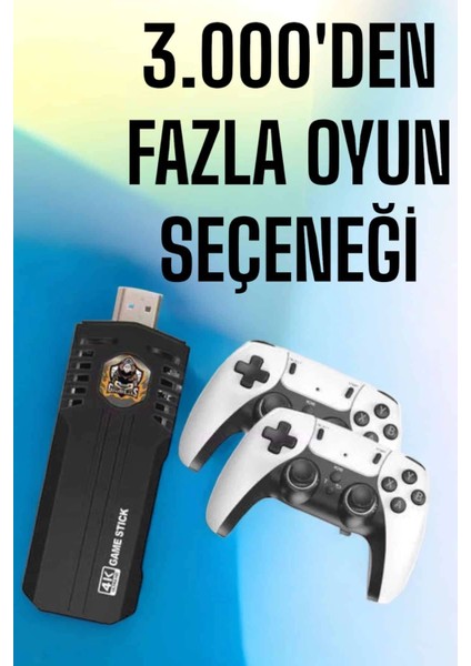 8k Android Tv Gme Stick Video Oyun Konsolu Aile Retro 35000 Oyunlu Çift Kollu