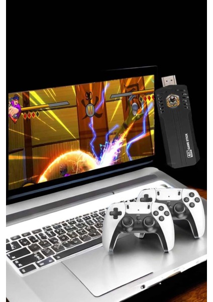 8k Android Tv Gme Stick Video Oyun Konsolu Aile Retro 35000 Oyunlu Çift Kollu