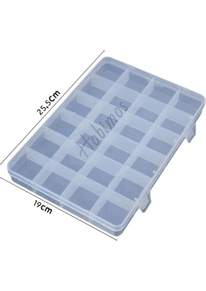 24 Bölmeli Takı ve Hobi Organizer Kutusu, Çok Amaçlı Düzenleyici (25,50X19X4CM) fiyatları