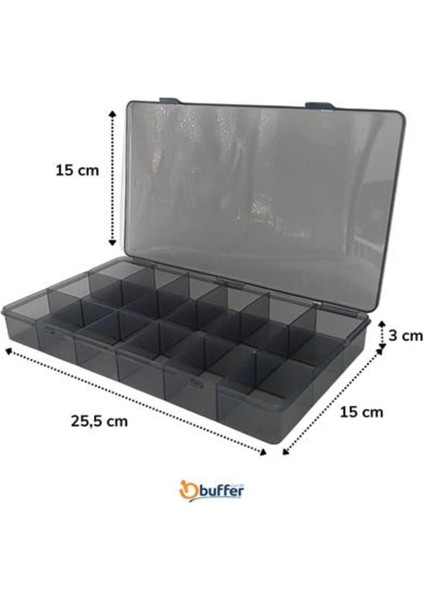 18 Bölmeli Dikdörtgen Takı Organizer, Siyah, Çoklu Yüzük, Kolye ve Bileklik Düzenleyici fiyatları