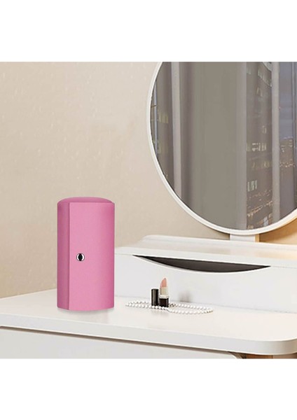 Kadife Silindir Takı Saklama Kutusu, 3 Katlı Seyahat Organizatörü, Pembe indirimleri