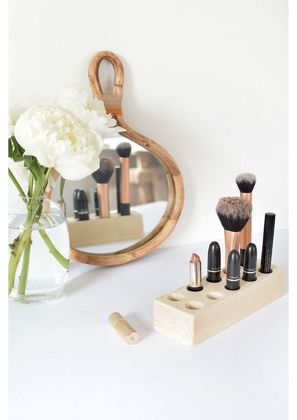 Bej Ahşap 10 Bölmeli Makyaj Malzemeleri Düzenleme Standı fiyatları