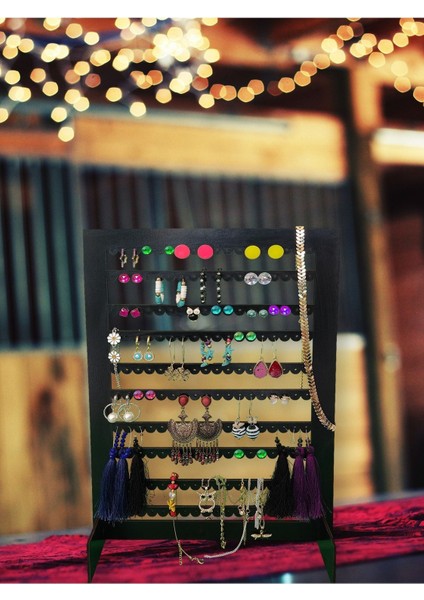 Beyaz Ahşap Takı Askısı, Dekoratif ve Şık Küpe Standı, 3 mm Mdf Malzeme modelleri