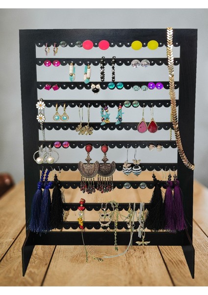 Beyaz Ahşap Takı Askısı, Dekoratif ve Şık Küpe Standı, 3 mm Mdf Malzeme indirimleri