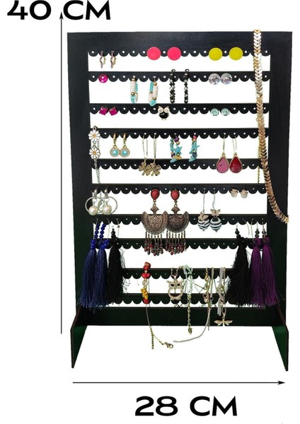 Beyaz Ahşap Takı Askısı, Dekoratif ve Şık Küpe Standı, 3 mm Mdf Malzeme