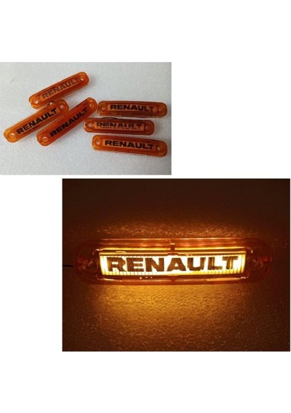 ( 6 x Adet ) 1 Set Isim Logo Parmak Lamba 12V & 24V Renault Sarı