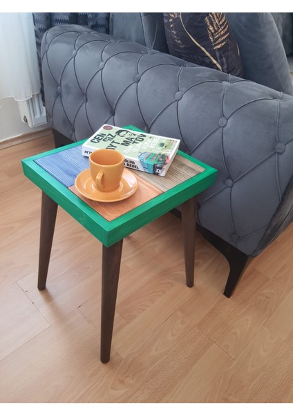Çok Renkli Kare Kare Parçalı % 100 Doğal Masif Ahşap Üçlü Zigon Takımı fiyatları