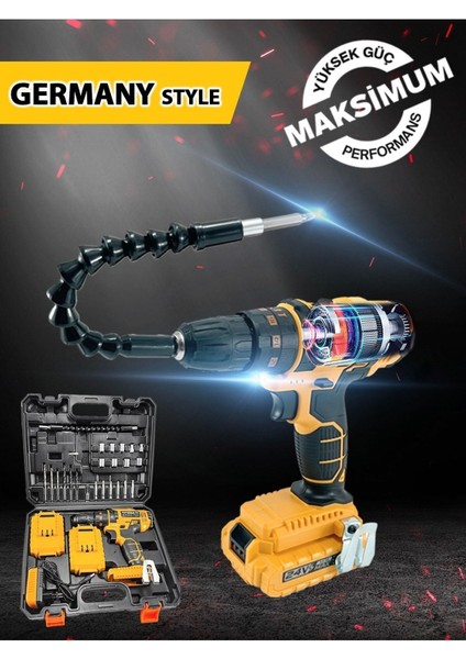 24W Çift Li-Ion Bataryalı Metal Şanzıman Darbeli 27 Parça Set fiyatları