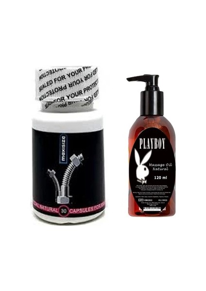 Hintohu Maxisize Supplement Erkekler Için 30 Lu 30 Peak Power For Men + Playboy Masaj Yağı