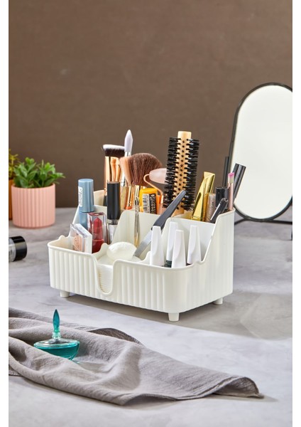 Beyaz Çok Bölmeli Makyaj Düzeni, Şık ve Kullanışlı Organizatör fiyatları