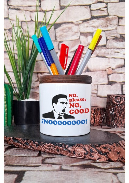 Michael Scott No Please No The Office Baskılı Seramik Kalemlik Masaüstü Düzenleyici