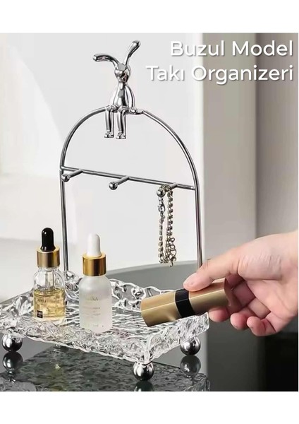 Kırık Cam Desenli Şeffaf Takı Organizeri, Dekoratif ve Şık Tasarım