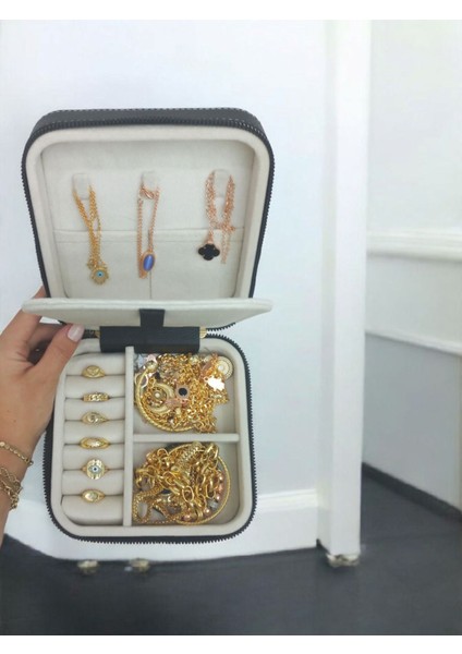 Orta Boy Takı Saklama Kutusu, Seyahat Mücevher Çantası, Ahşap ve Deri Tasarım modelleri