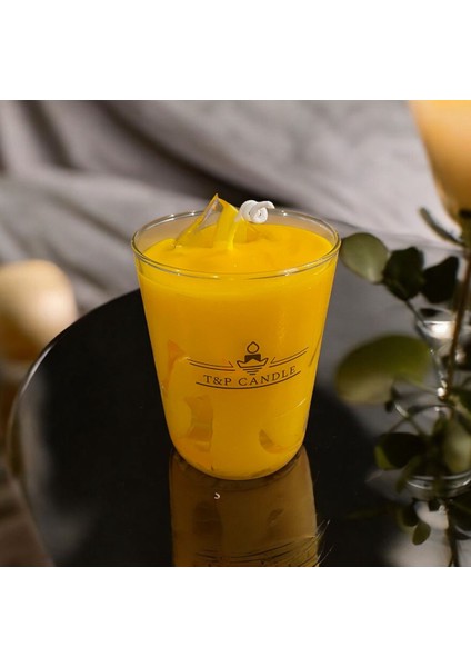 Limon Kokulu Aromaterapi Mum - Soya Wax Dekoratif Mum - Hediyelik Mum