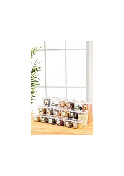 Renkli Etiketli 18LI Peggy Erzak Saklama Kabı 6x(0,55 Litre, 1,2 Litre, 1,75 Lit