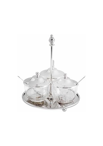 Alula Standlı 3'lü Baharat Seti 16,5X16,5X18,5 cm