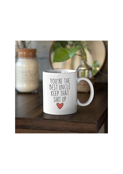 Print Dore Amcaya Hediye, Iyi Amca Hediyesi, Ingilizce Doğum Günü Hediyesi Amca Kupası, Amca Kah