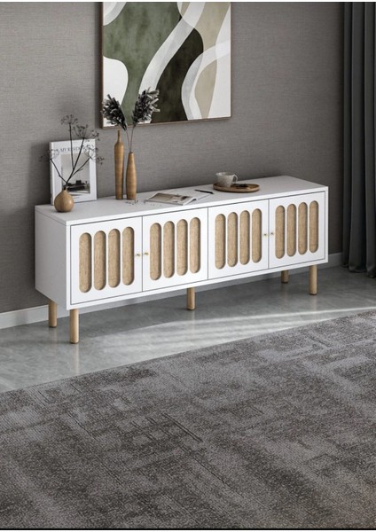 İskandinav Tv Sehpası ,tv Ünitesi , Konsol Jüt Kumaşlı Mdf E180xd39xy49cm (ÖZEL TASARIM) fiyatları