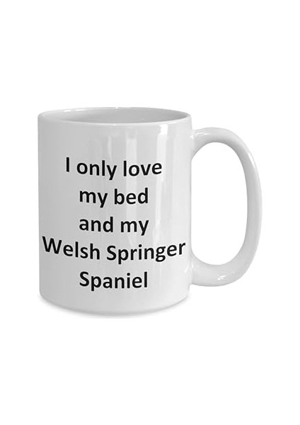 Print Dore Komik Welsh Springer Spaniel Kupa - Love My Bed ve Welsh Springer Spaniel - Ingilizce Ka