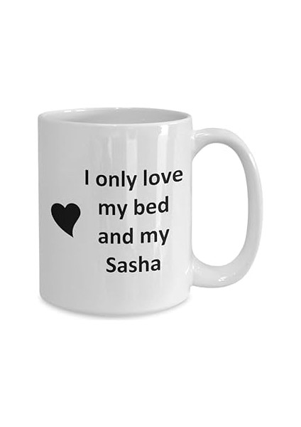 Print Dore Sasha Lover Kupa - Köpek Kuş Evcil Hayvan Adı - Love My Sasha Adı Ingilizce Kupa Ba