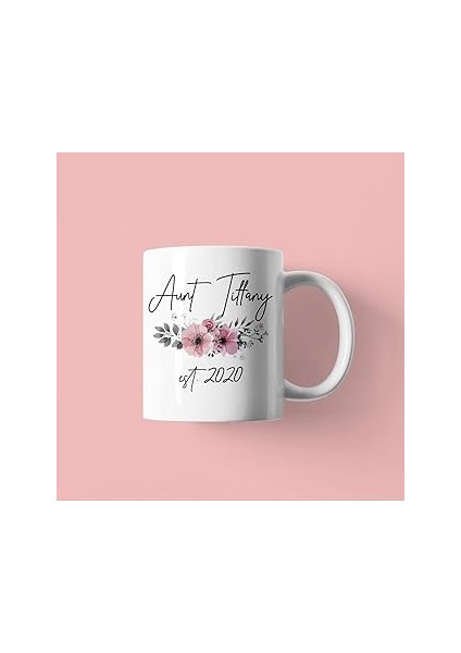 Print Dore Personalized Aunt Gift Aunt Est 2023 New Aunt Mug Pregnancy Announcement Aunt Gift For N