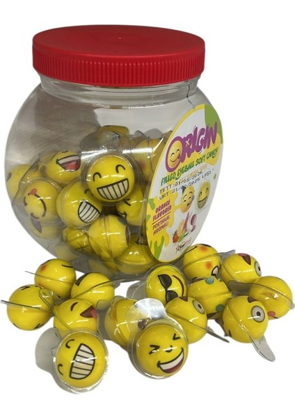 Dolgulu Yumuşak Şeker Gülenyüz Emojili 60 Adet