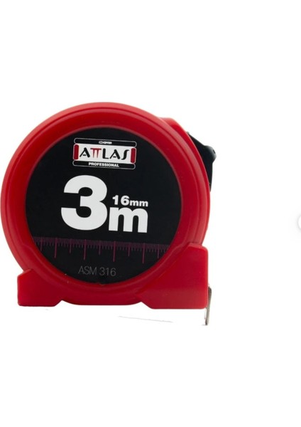 3 Metrelik 16MM Şerit Ölçüm Aracı, Hassas ve Dayanıklı Ölçüm Cihazı