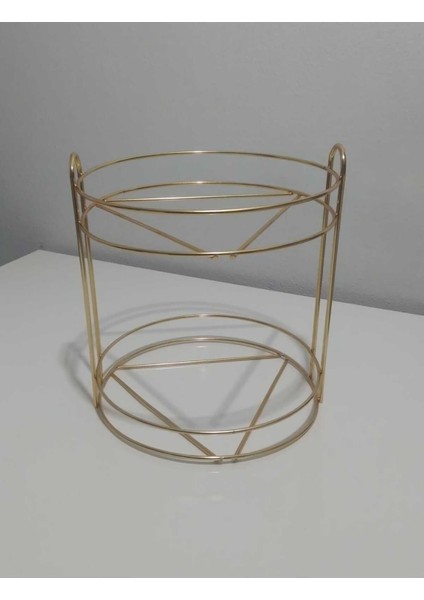 Iki Katlı Yuvarlak Gold Kahve Yanı Sunum ve Makyaj Organizeri, Meyve Sepeti fırsatları