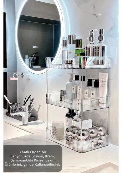 Turuncu 3 Katlı Çok Amaçlı Düzenleyici Fırçalık ve Organizer fiyatları