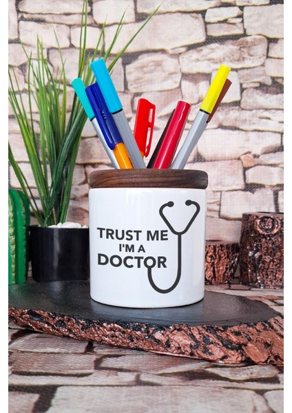 Trust Me I'm A Doctor Baskılı Seramik Kalemlik Masaüstü Düzenleyici