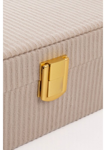 Aynalı Ekru Kadife Takı Organizer, Kutusu, 25X16X7 cm indirimleri