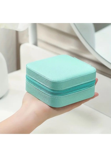 Mavi Seyahat Boy Takı Organizer Kutusu, Mücevher ve Aksesuar Düzenleyici