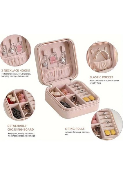 Mavi Seyahat Boy Takı Organizer Kutusu, Mücevher ve Aksesuar Düzenleyici indirimleri