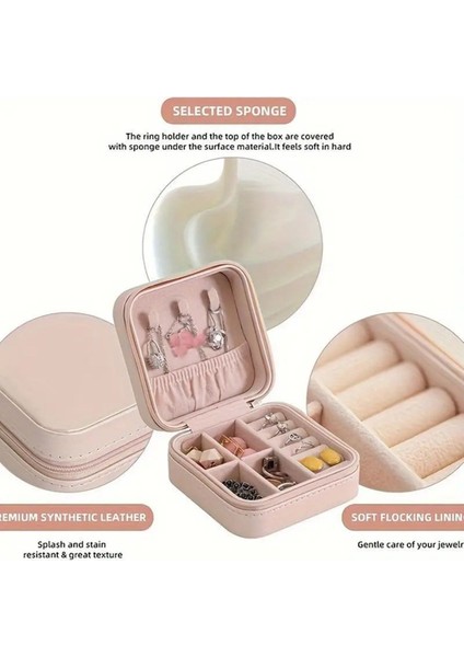 Mavi Seyahat Boy Takı Organizer Kutusu, Mücevher ve Aksesuar Düzenleyici