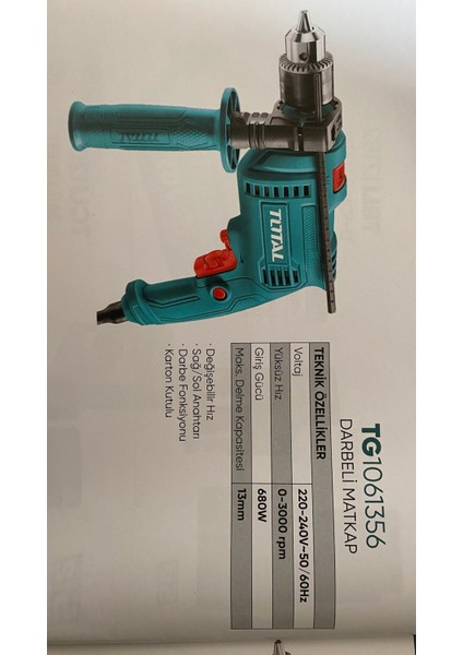 680 W Güçlü Darbeli Matkap, Dayanıklı ve Çok Amaçlı Kullanım Için Ideal