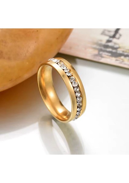 Çelik Taşlı Vip Zarif Alyans Söz Nişan Ciddi Ilişki Yüzüğü