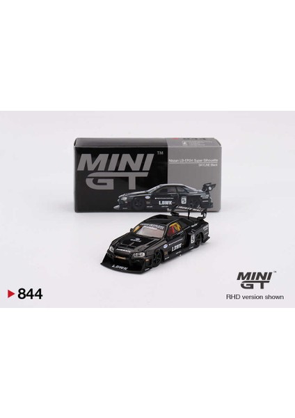 1:64 Nissan LB-ER34 Super Silhouette Skyline Black Model Araba MGT00844