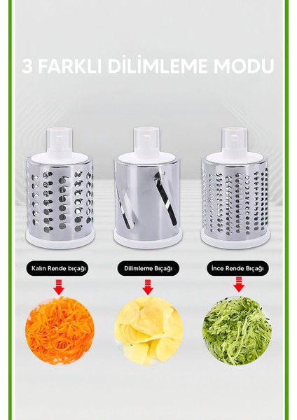 Doğrayıcı Çevirmeli Değirmen Çelik Rulo Kollu Manuel Sebze Vantuzlu fırsatları