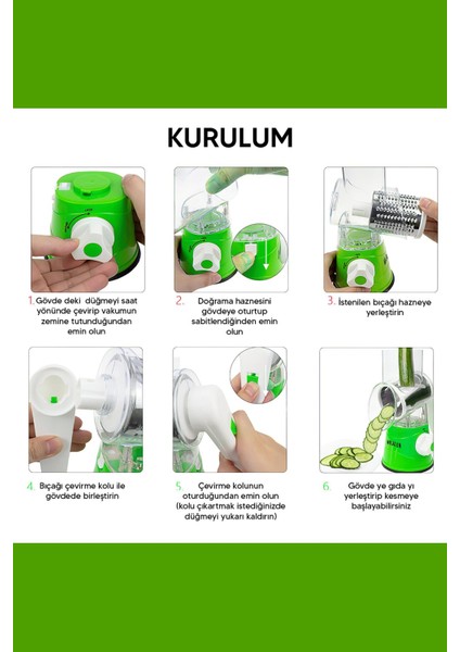 Doğrayıcı Çevirmeli Değirmen Çelik Rulo Kollu Manuel Sebze Vantuzlu indirimleri