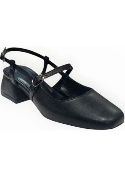 Kadın Küt Burun Topuklu Ayakkabı Siyah - 37 fiyatları