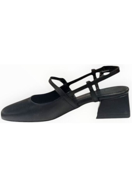 Kadın Küt Burun Topuklu Ayakkabı Siyah - 37 fırsatları