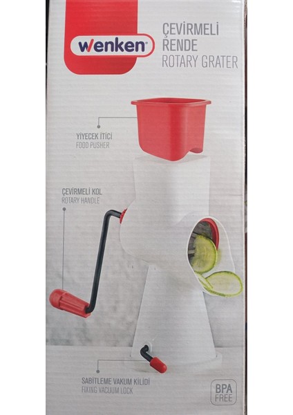 Wenken Kollu Çevirmeli Rende - Çok Amaçlı Pratik Rende 3 Farklı Bıçaklı3
